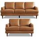 Ada Cognac Brown Leather Living Room Set