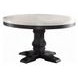 Nolan White and Salvage Dark Oak 54" Round Marble Top Dining Table
