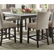 Nolan White and Salvage Dark Oak Marble Top Counter Height Dining Room Set
