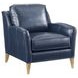 Twin Palms Coconut Grove Blue Leather Upholstered Accent Chair