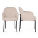 Sydney Taupe Performance Fabric Upholstered Arm Chair Set of 2