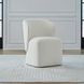 Accent Dining Ivory Upholstered Dining Chair with Casters