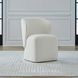 Accent Dining Ivory Upholstered Dining Chair with Casters Set of 4
