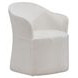 Accent Dining Ivory Upholstered Dining Arm Chair with Casters