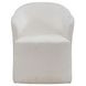 Accent Dining Ivory Upholstered Dining Arm Chair with Casters