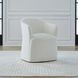 Accent Dining Ivory Upholstered Dining Arm Chair with Casters