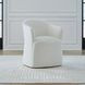 Accent Dining Ivory Upholstered Dining Arm Chair with Casters Set of 4