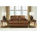 Brendola Amber Leather 63" Loveseat with Nailhead Trim