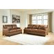 Brendola Amber Leather 90" Sofa with Nailhead Trim