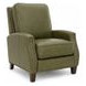 Melrose Oasis Olive Leather Push Thru The Arms Recliner with Nailhead Trim