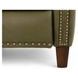 Melrose Oasis Olive Leather Push Thru The Arms Recliner with Nailhead Trim