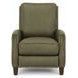 Melrose Oasis Olive Leather Push Thru The Arms Recliner with Nailhead Trim