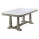 Zumala White and Weathered Oak 71" Rectangular Marble Top Dining Table