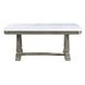 Zumala White and Weathered Oak 71" Rectangular Marble Top Dining Table