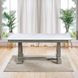 Zumala White and Weathered Oak 71" Rectangular Marble Top Dining Table