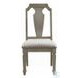 Zumala Beige Linen and Weathered Oak Side Chair with Nailhead Trim Set of 2