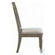 Zumala Beige Linen and Weathered Oak Side Chair with Nailhead Trim Set of 2