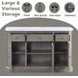 Zumala White and Weathered Oak 3 Door Marble Top Server