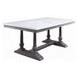 Yabeina White and Gray Oak 71" Rectangular Marble Top Dining Table