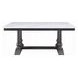 Yabeina White and Gray Oak 71" Rectangular Marble Top Dining Table