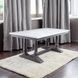 Yabeina White and Gray Oak 71" Rectangular Marble Top Dining Table