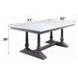 Yabeina White and Gray Oak 71" Rectangular Marble Top Dining Table