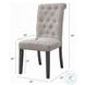 Yabeina Beige Linen and Gray Side Chair Set of 2
