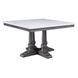 Yabeina White and Gray Oak 48" Square Marble Top Dining Table