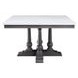 Yabeina White and Gray Oak 48" Square Marble Top Dining Table