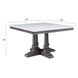 Yabeina White and Gray Oak 48" Square Marble Top Dining Table