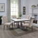Yabeina White and Gray Oak 48" Square Marble Top Dining Table