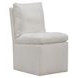 Accent Dining Ivory Upholstered Pillowtop Dining Side Chair with Casters