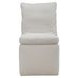 Accent Dining Ivory Upholstered Pillowtop Dining Side Chair with Casters