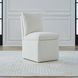Accent Dining Ivory Upholstered Pillowtop Dining Side Chair with Casters