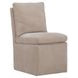 Accent Dining Wicker Upholstered Pillowtop Dining Side Chair with Casters