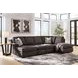 Coralene Onyx Performance Fabric 2 Piece Modular Sectional with RAF Corner Chaise and Pillows