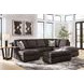 Coralene Onyx Performance Fabric 2 Piece Modular Sectional with RAF Corner Chaise and Pillows