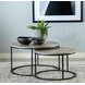 Lainey Grey And Gunmetal 2 Piece Nesting Coffee Table