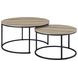 Lainey Distressed Pine Round Nesting Occassional Table Set
