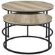 Lainey Distressed Pine Round Nesting Cocktail Table