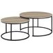 Lainey Distressed Pine Round Nesting Occassional Table Set