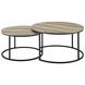 Lainey Distressed Pine Round Nesting Occassional Table Set