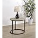 Lainey Distressed Pine Round End Table
