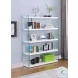 74101 Gloss White And Clear Glass Bookcase