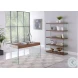 74101 Walnut And Clear Glass Bookcase