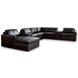 ModMax II Black Leather 8 Piece Sectional with Chaise and Audio Consoles