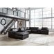 ModMax II Black Leather 8 Piece Sectional with Chaise and Audio Consoles