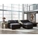 ModMax II Black Leather 4 Piece Double Chaise Sectional