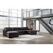 ModMax II Black Leather 4 Piece Double Chaise Sectional