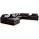 ModMax II Black Leather 8 Piece Sectional with Chaise and Storage Consoles